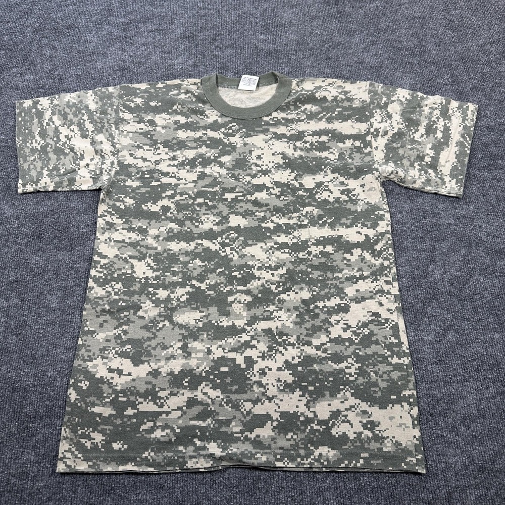 TRU-SPEC Shirt Mens Large Green Digital Camo Military Crewneck Tee USA